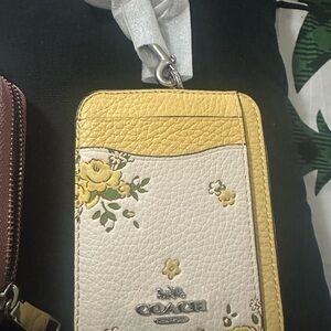 Coach Pink and Yellow Floral Card Holders
